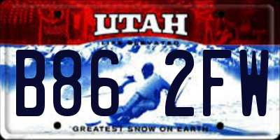 UT license plate B862FW