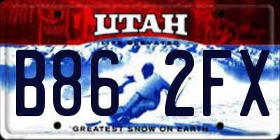 UT license plate B862FX