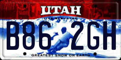 UT license plate B862GH