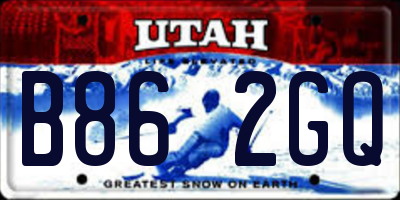 UT license plate B862GQ
