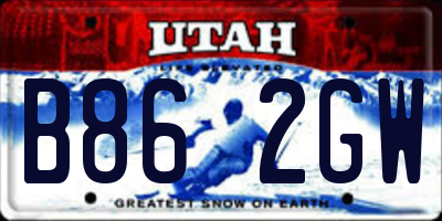 UT license plate B862GW