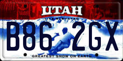 UT license plate B862GX