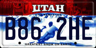UT license plate B862HE