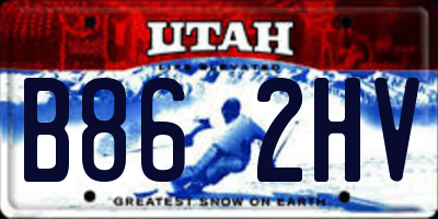 UT license plate B862HV