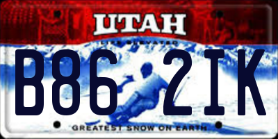 UT license plate B862IK