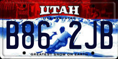 UT license plate B862JB