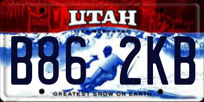 UT license plate B862KB