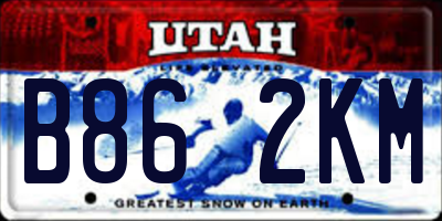 UT license plate B862KM
