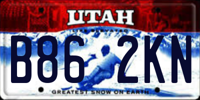 UT license plate B862KN