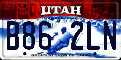 UT license plate B862LN