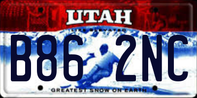 UT license plate B862NC