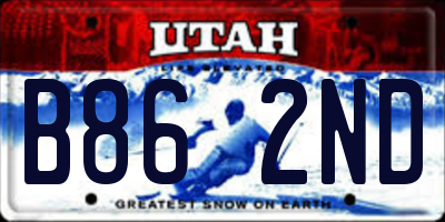 UT license plate B862ND