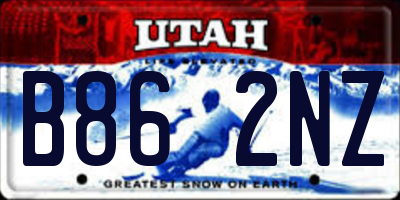 UT license plate B862NZ