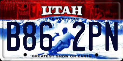 UT license plate B862PN