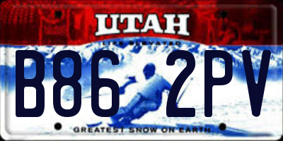 UT license plate B862PV