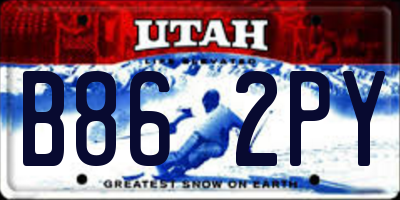 UT license plate B862PY