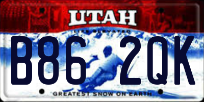 UT license plate B862QK