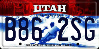 UT license plate B862SG