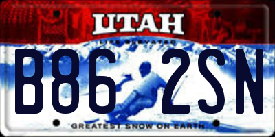 UT license plate B862SN