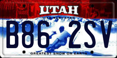 UT license plate B862SV