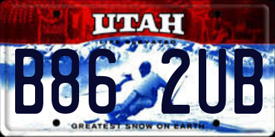 UT license plate B862UB