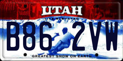 UT license plate B862VW