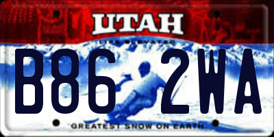 UT license plate B862WA