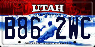 UT license plate B862WC