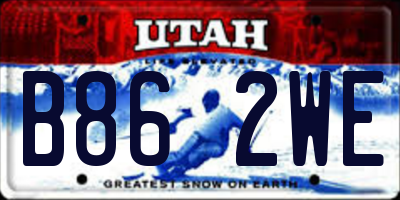 UT license plate B862WE