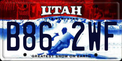 UT license plate B862WF