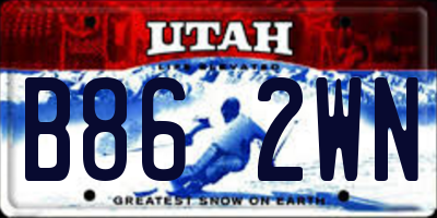 UT license plate B862WN