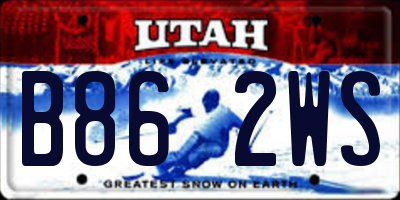 UT license plate B862WS