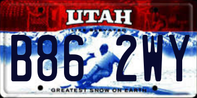 UT license plate B862WY