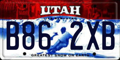 UT license plate B862XB