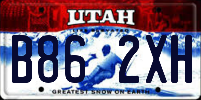 UT license plate B862XH