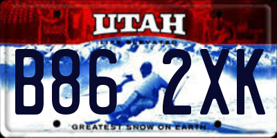 UT license plate B862XK
