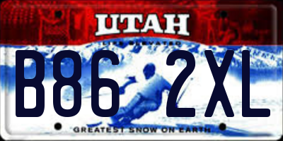 UT license plate B862XL