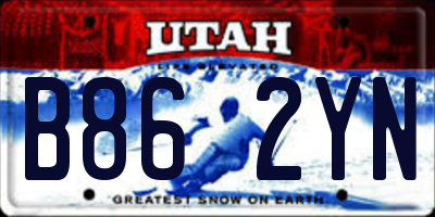 UT license plate B862YN