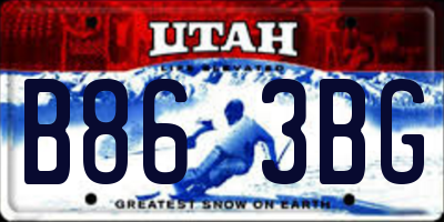 UT license plate B863BG