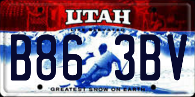 UT license plate B863BV