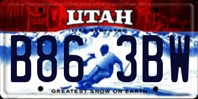 UT license plate B863BW