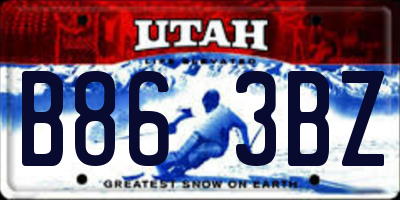 UT license plate B863BZ