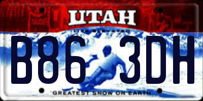 UT license plate B863DH
