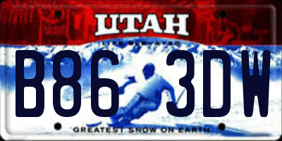 UT license plate B863DW
