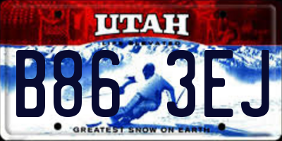 UT license plate B863EJ