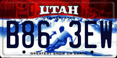UT license plate B863EW