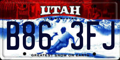 UT license plate B863FJ