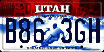UT license plate B863GH
