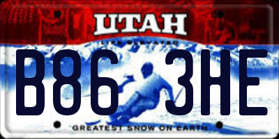 UT license plate B863HE