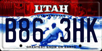 UT license plate B863HK